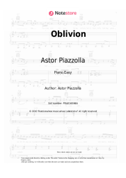 Sheet music, chords Astor Piazzolla - Oblivion