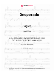 Sheet music, chords Eagles - Desperado