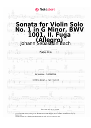 undefined Johann Sebastian Bach - Sonata for Violin Solo No. 1 in G Minor, BWV 1001, II. Fuga (Allegro)