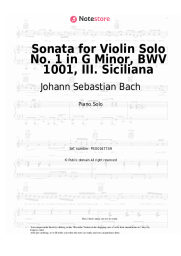 undefined Johann Sebastian Bach - Sonata for Violin Solo No. 1 in G Minor, BWV 1001, III. Siciliana