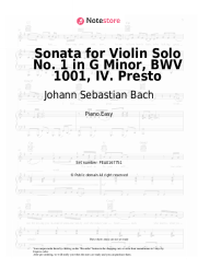 undefined Johann Sebastian Bach - Sonata for Violin Solo No. 1 in G Minor, BWV 1001, IV. Presto