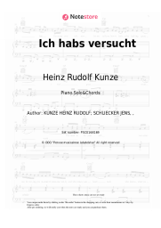 Sheet music, chords Heinz Rudolf Kunze - Ich habs versucht 
