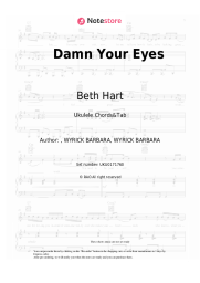 Sheet music, chords Beth Hart, Joe Bonamassa - Damn Your Eyes