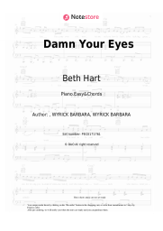 Sheet music, chords Beth Hart, Joe Bonamassa - Damn Your Eyes