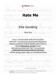 Sheet music, chords Ellie Goulding, Juice WRLD - Hate Me