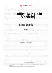 Sheet music, chords Limp Bizkit - Rollin’ (Air Raid Vehicle)
