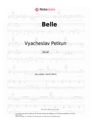 Sheet music, chords Vyacheslav Petkun, Alexander Golubev, Anton Makarsky - Belle