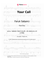 Sheet music, chords Faruk Sabancı, Mingue - Your Call