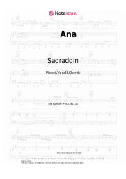Sheet music, chords Sadraddin - Ana