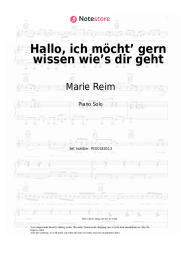 Sheet music, chords Marie Reim, Matthias Reim - Hallo, ich möcht’ gern wissen wie’s dir geht