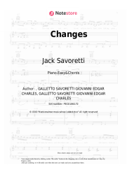 Sheet music, chords Jack Savoretti - Changes