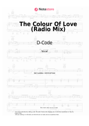 Sheet music, chords D-Code - The Colour Of Love (Radio Mix)