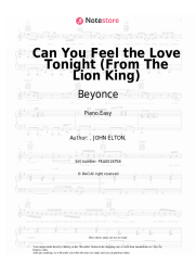 Sheet music, chords Beyonce, Donald Glover, Billy Eichner, Seth Rogen - Can You Feel the Love Tonight (From The Lion King)