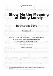 Sheet music, chords Backstreet Boys - Show Me the Meaning of Being Lonely