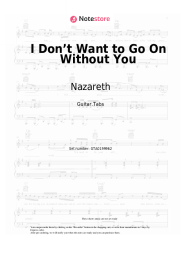 Sheet music, chords Nazareth - I Don’t Want to Go On Without You