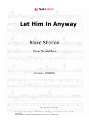 Sheet music, chords Blake Shelton - Let Him In Anyway