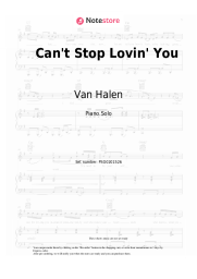 Sheet music, chords Van Halen - Can't Stop Lovin' You