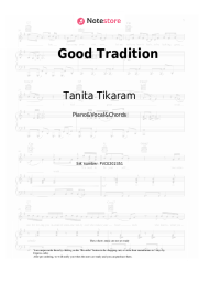 Sheet music, chords Tanita Tikaram - Good Tradition