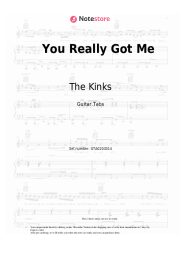 Sheet music, chords The Kinks - You Really Got Me	