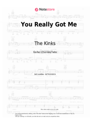 Sheet music, chords The Kinks - You Really Got Me	
