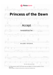 Sheet music, chords Accept - Princess of the Dawn