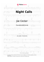 Sheet music, chords Joe Cocker - Night Calls