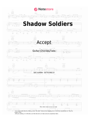Sheet music, chords Accept - Shadow Soldiers