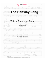 Sheet music, chords Thirty Pounds of Bone, Philip Reeder - The Halfway Song