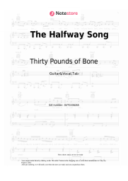 Sheet music, chords Thirty Pounds of Bone, Philip Reeder - The Halfway Song