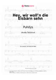 Sheet music, chords Puhdys - Hey, wir woll’n die Eisbärn sehn