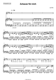 Sheet music, chords LOTTE - Zuhause für mich