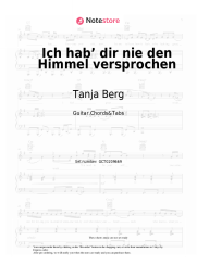 Sheet music, chords Tanja Berg - Ich hab’ dir nie den Himmel versprochen