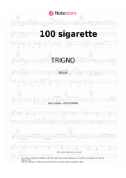 Sheet music, chords TRIGNO - 100 sigarette