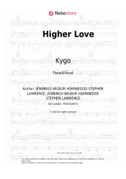 Sheet music, chords Kygo, Whitney Houston - Higher Love