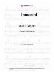 Sheet music, chords Mike Oldfield, Anita Hegerland - Innocent