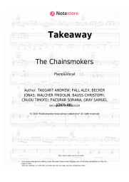 Sheet music, chords The Chainsmokers, Illenium, Lennon Stella - Takeaway