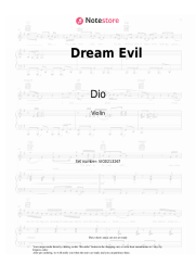 Sheet music, chords Dio - Dream Evil