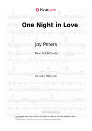 Sheet music, chords Joy Peters - One Night in Love