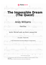 Sheet music, chords Andy Williams - The Impossible Dream (The Quest)