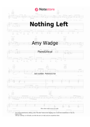 Sheet music, chords Amy Wadge - Nothing Left