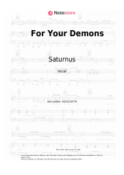 Sheet music, chords Saturnus - For Your Demons