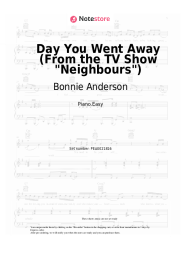 Sheet music, chords Bonnie Anderson - Day You Went Away (From the TV Show Neighbours)