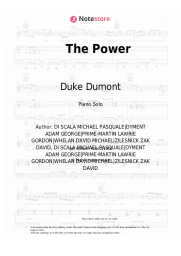 Sheet music, chords Duke Dumont, Zak Abel - The Power