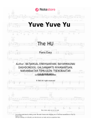 Sheet music, chords The HU - Yuve Yuve Yu