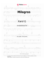 Sheet music, chords Karol G - Milagros