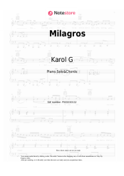 Sheet music, chords Karol G - Milagros