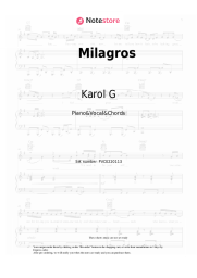Sheet music, chords Karol G - Milagros