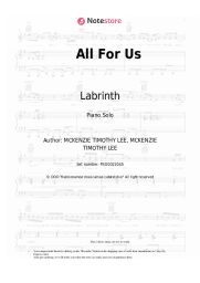 Sheet music, chords Labrinth, Zendaya - All For Us