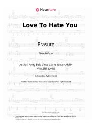 Sheet music, chords Erasure - Love To Hate You