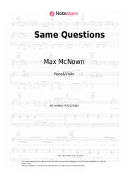 Sheet music, chords Max McNown - Same Questions
